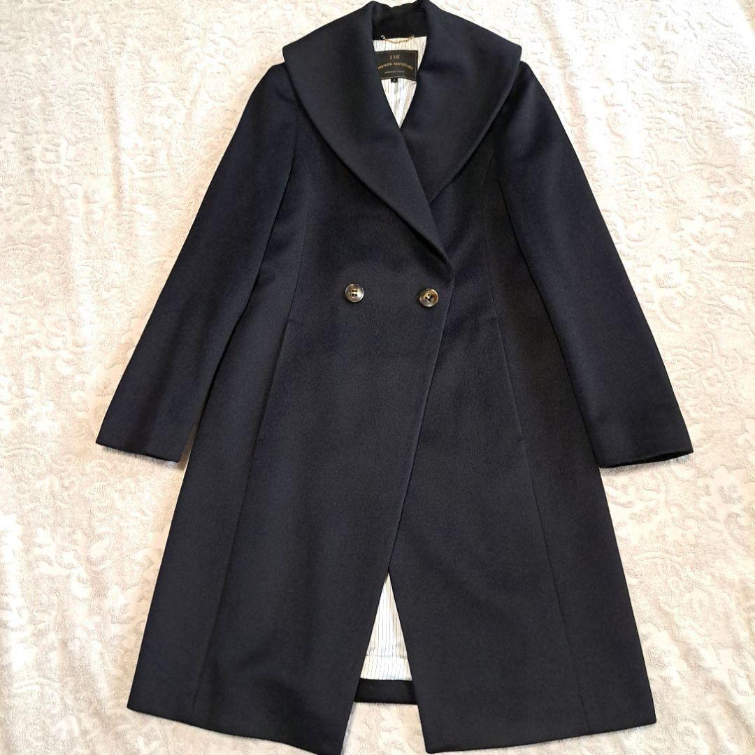 [美品]23区×ロロ・ピアーナコラボ ブラックロングコート38