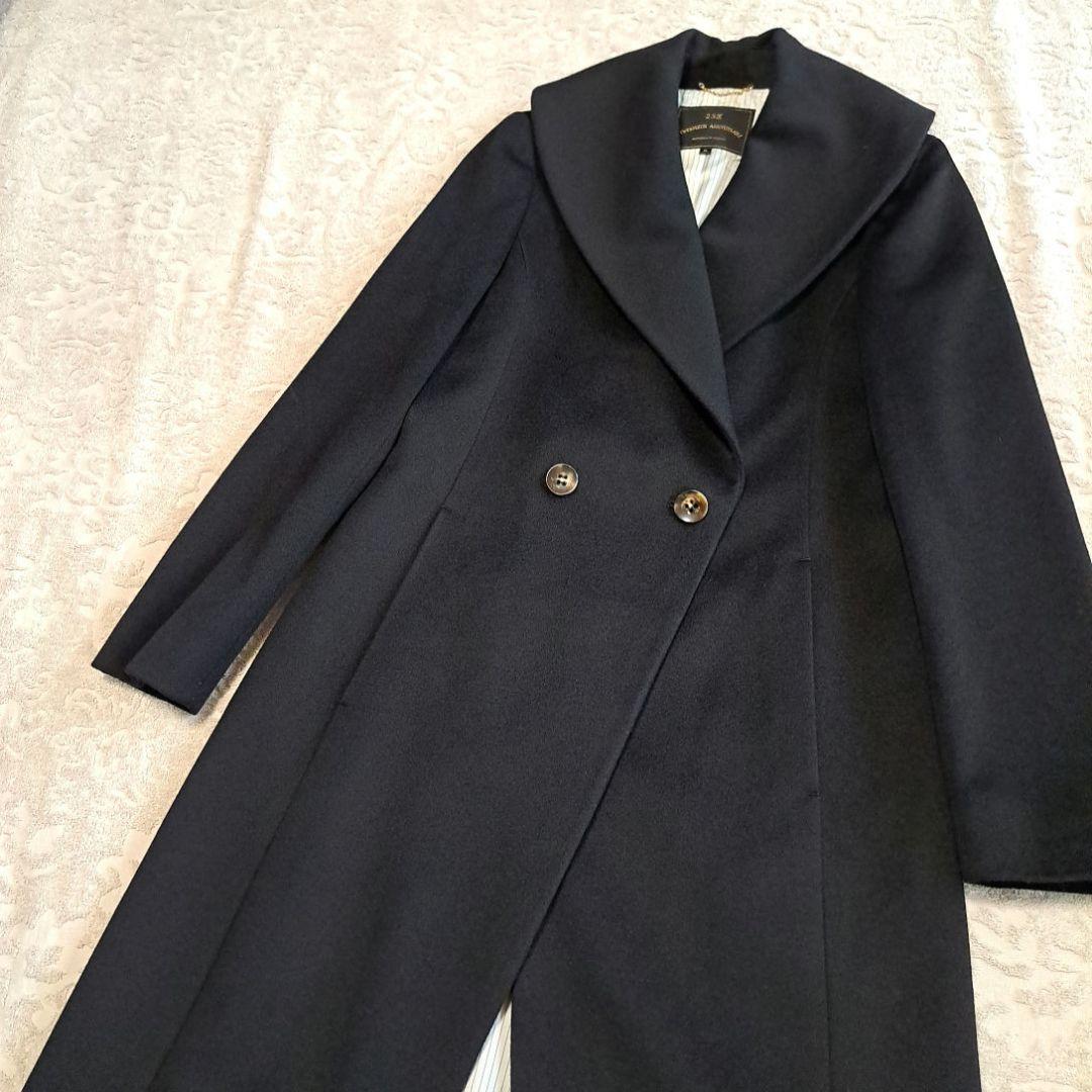 [美品]23区×ロロ・ピアーナコラボ ブラックロングコート38