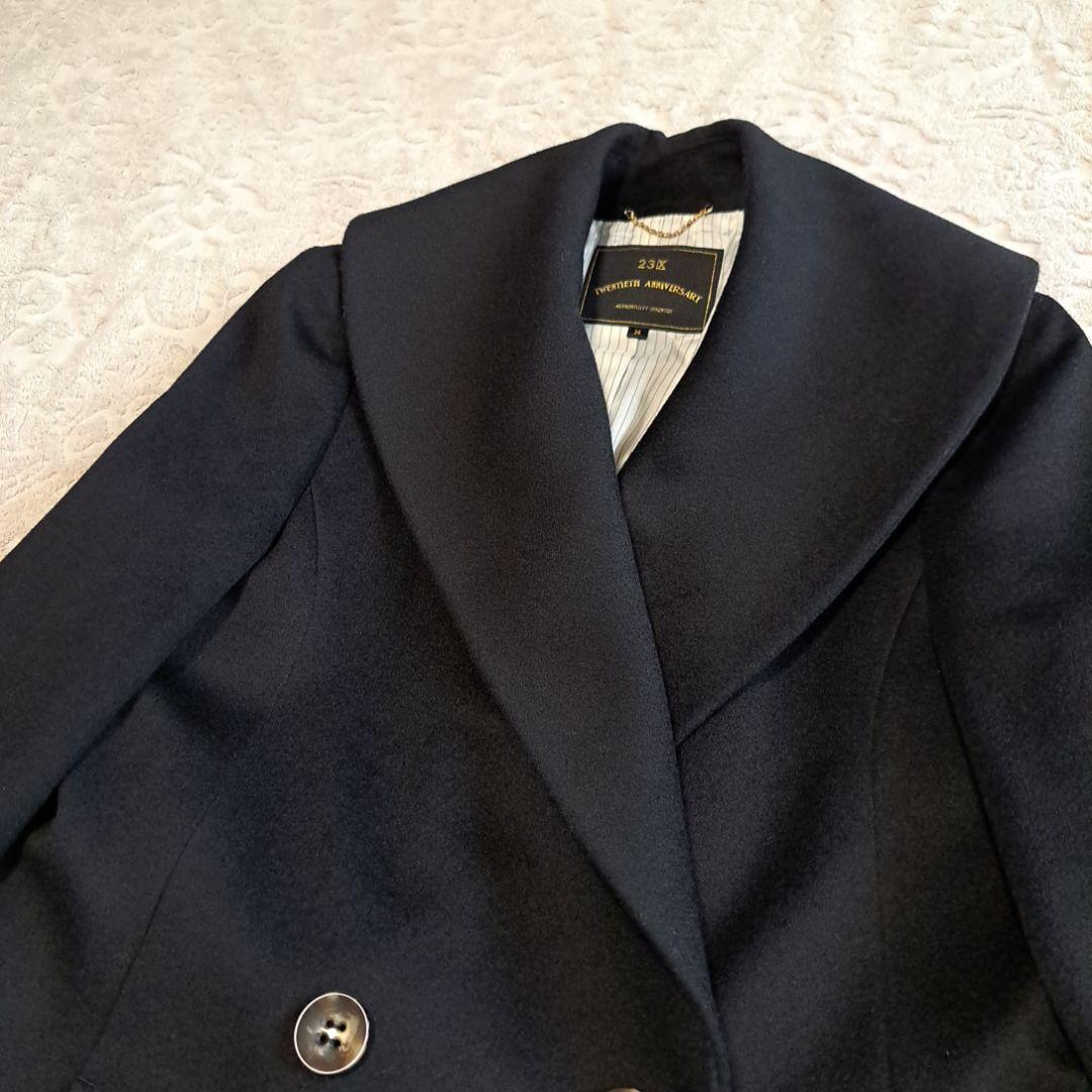 [美品]23区×ロロ・ピアーナコラボ ブラックロングコート38