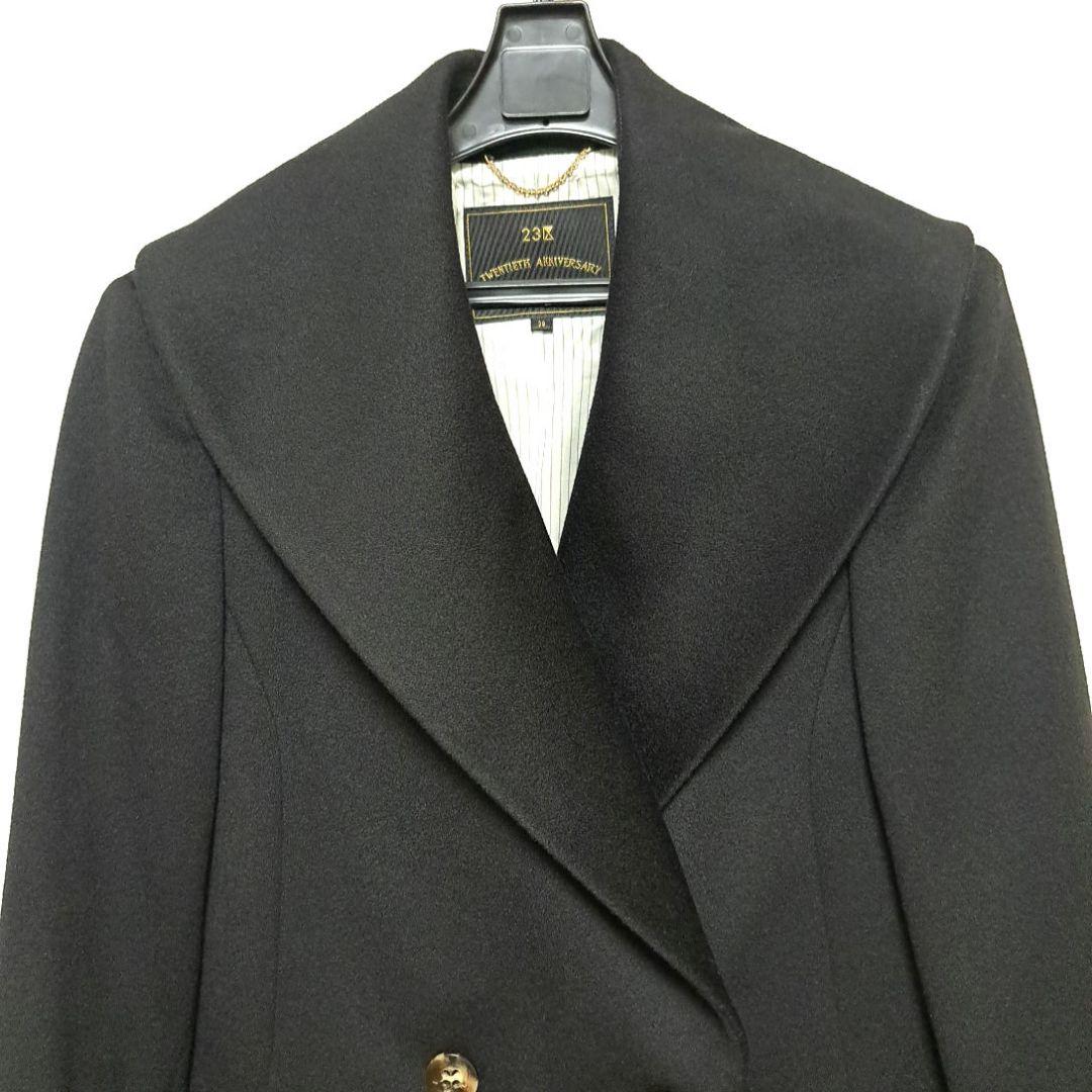 [美品]23区×ロロ・ピアーナコラボ ブラックロングコート38