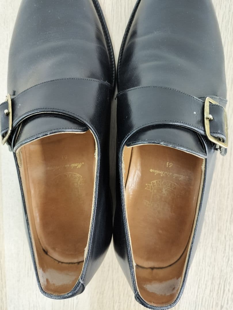 [英国製]90年代❢モンクストラップ ブラックレザーシューズ