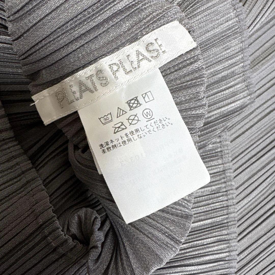 プリーツプリーズPLEATS PLEASE プリーツ半袖カットソー グレー3