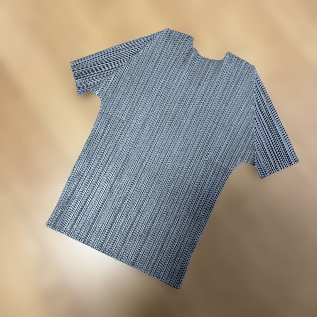 プリーツプリーズPLEATS PLEASE プリーツ半袖カットソー グレー3