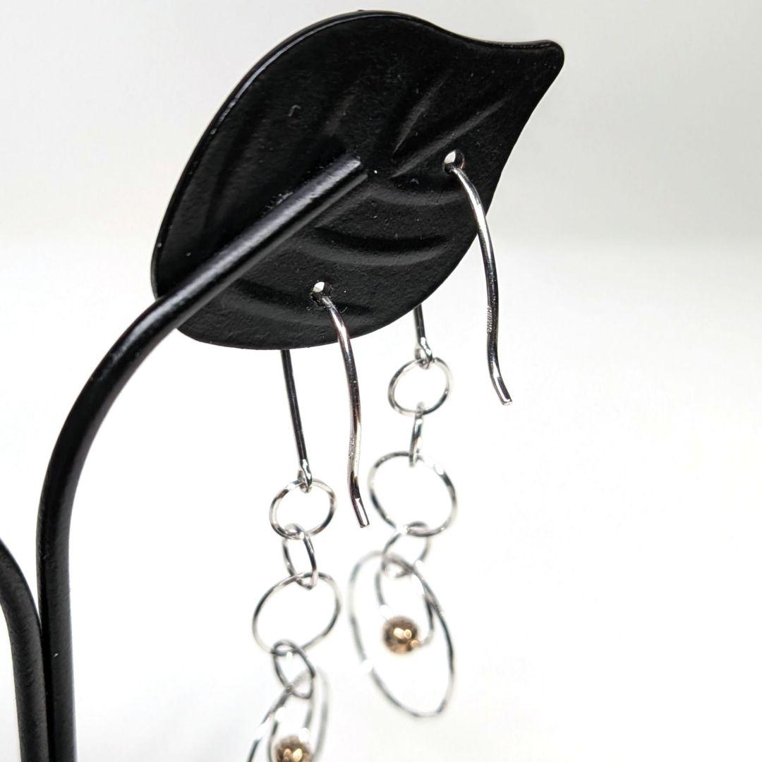 K18wgデザインPC １８金ホワイト地金ピアス　自分へのご褒美！