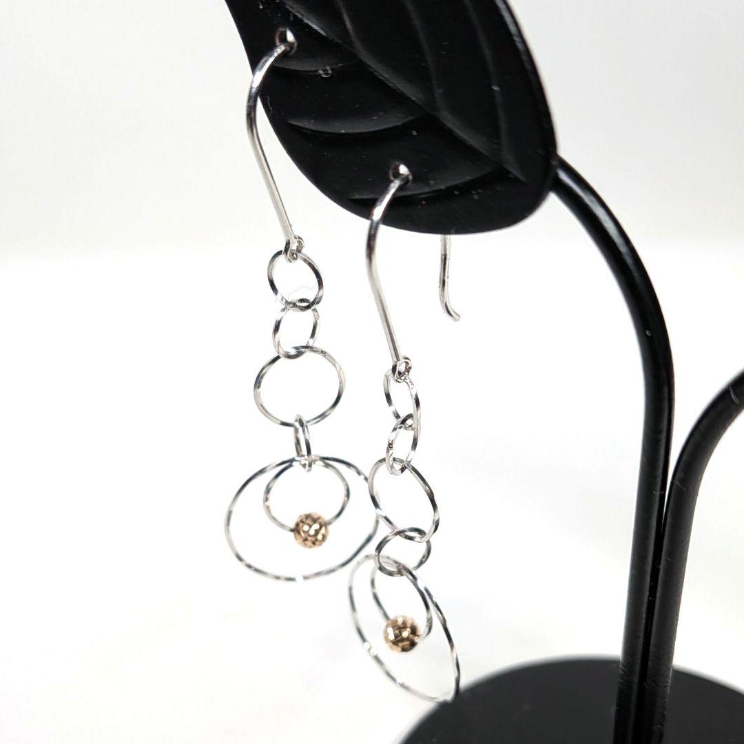 K18wgデザインPC １８金ホワイト地金ピアス　自分へのご褒美！