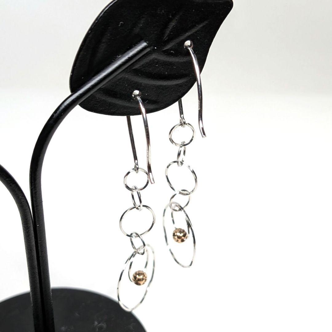 K18wgデザインPC １８金ホワイト地金ピアス　自分へのご褒美！