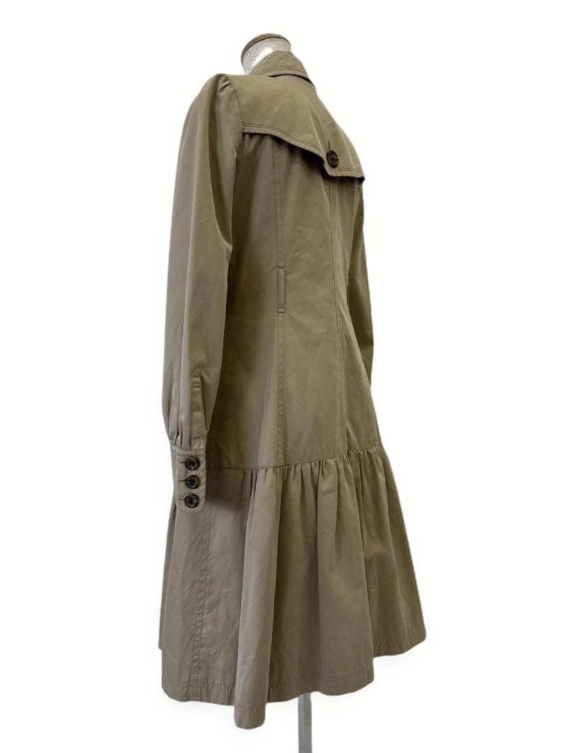 バーバリーブルーレーベル ノバチェック フレアコート 36 ベージュ 三陽商会