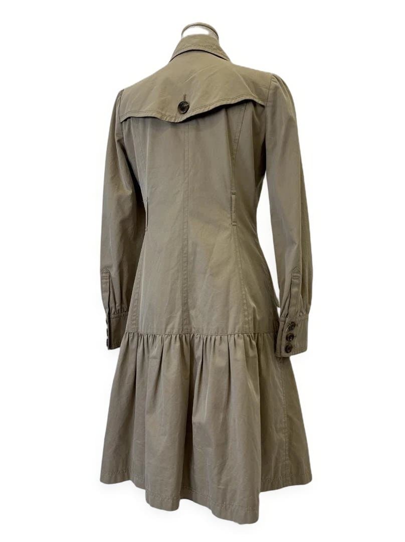 バーバリーブルーレーベル ノバチェック フレアコート 36 ベージュ 三陽商会