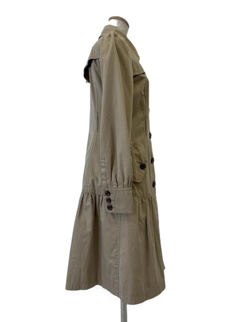 バーバリーブルーレーベル ノバチェック フレアコート 36 ベージュ 三陽商会