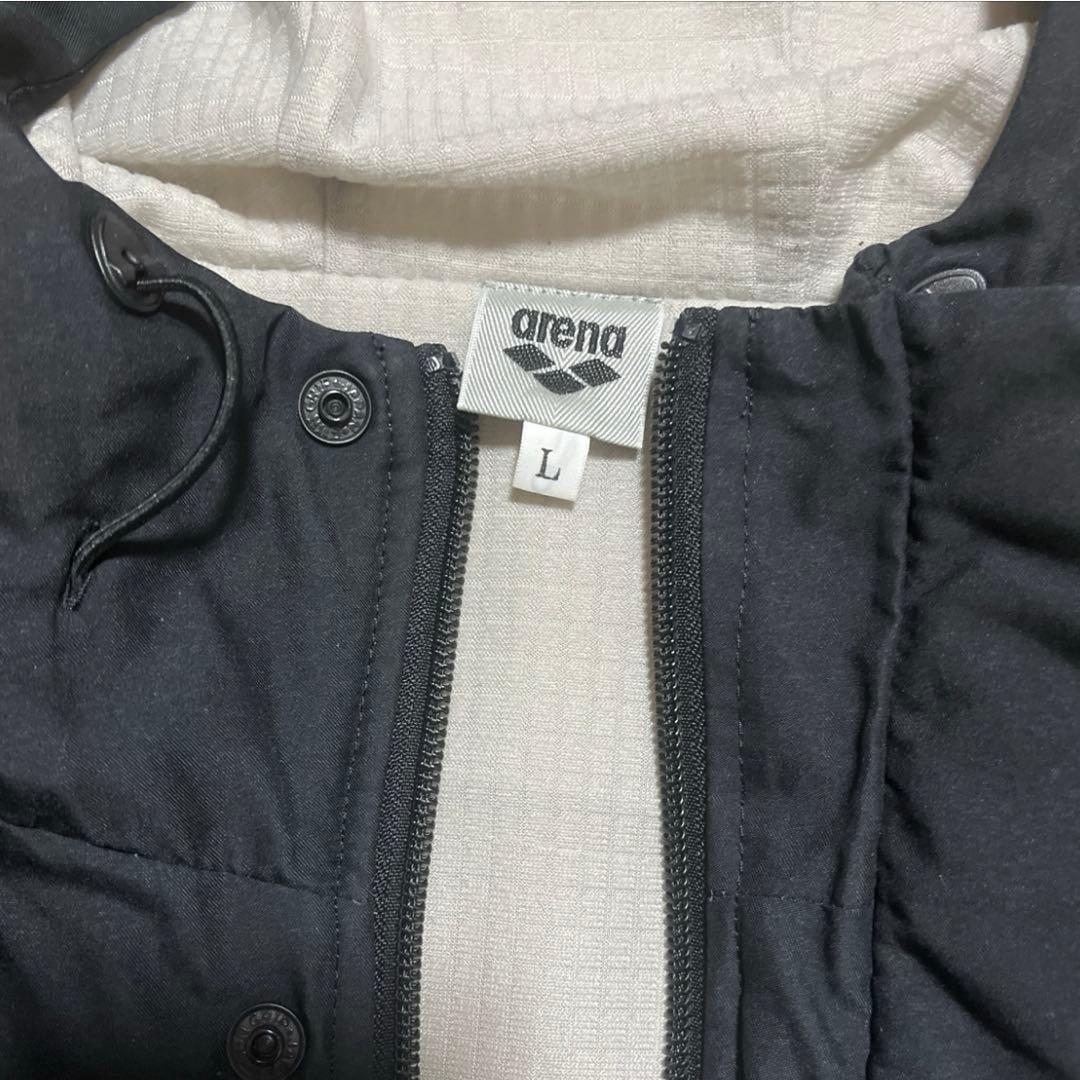 arena ブリジストン ベンチコート 中綿　ブラック　フード付き　Lサイズ