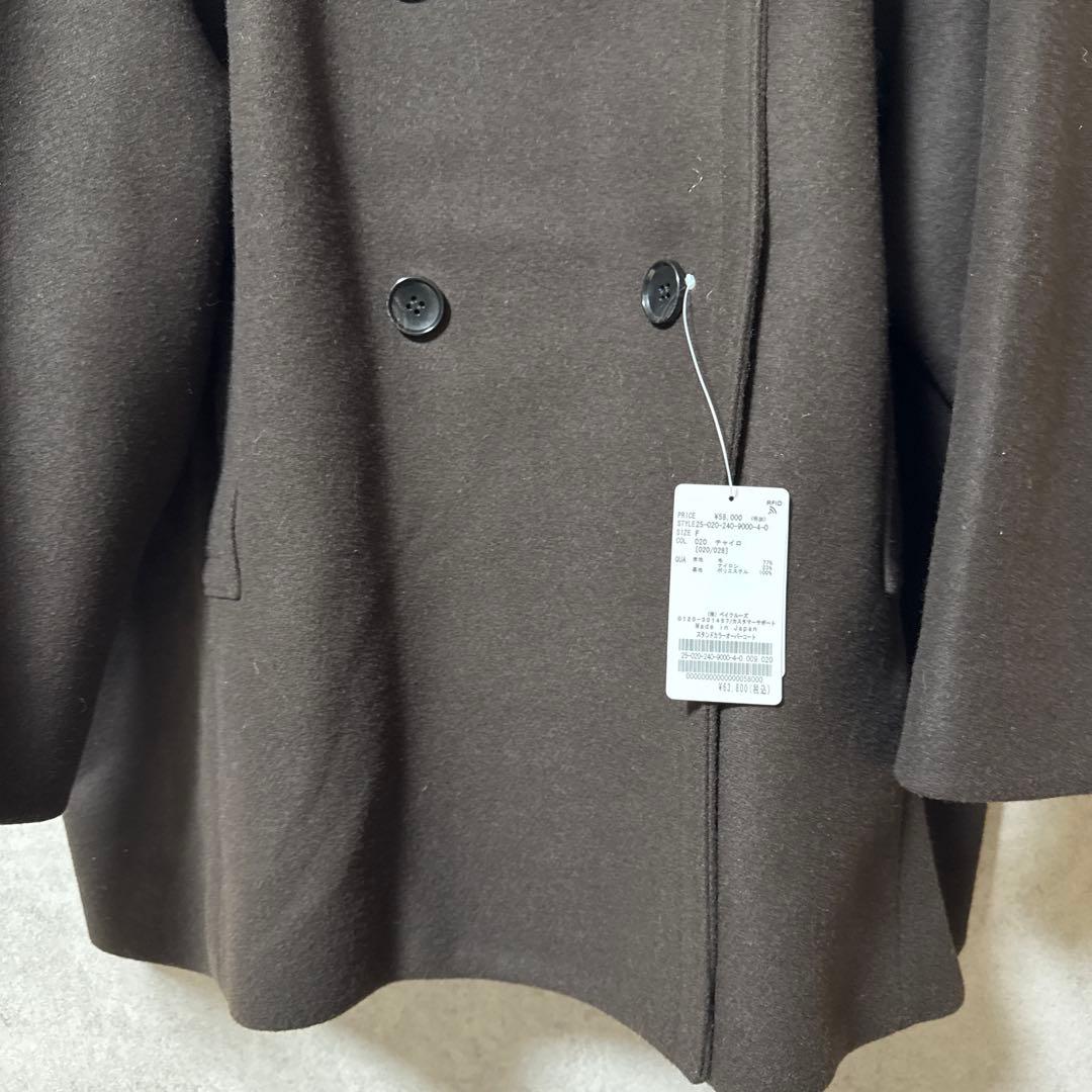 新品タグ付✨NOBLE スタンドカラーオーバーコート 完売色ブラウン 日本製 F