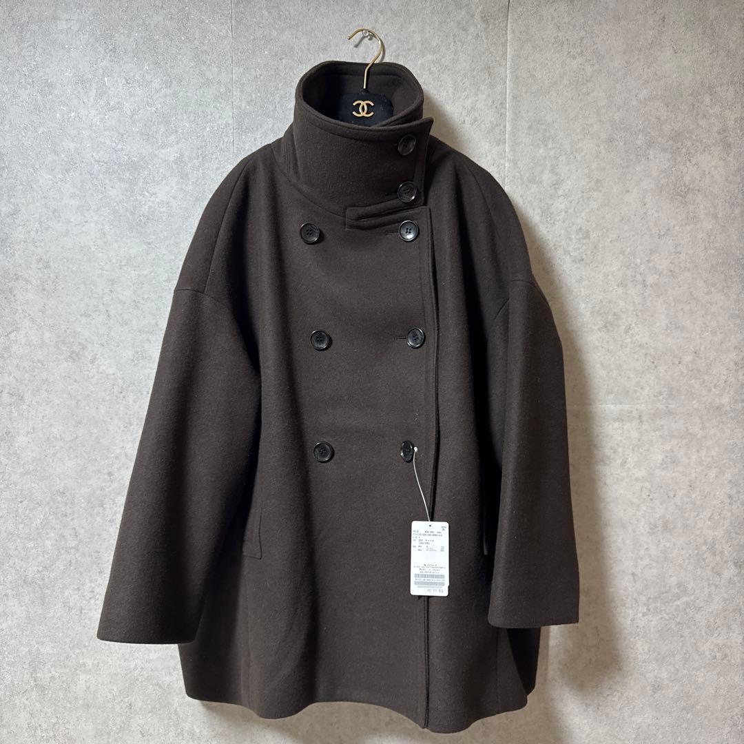 新品タグ付✨NOBLE スタンドカラーオーバーコート 完売色ブラウン 日本製 F