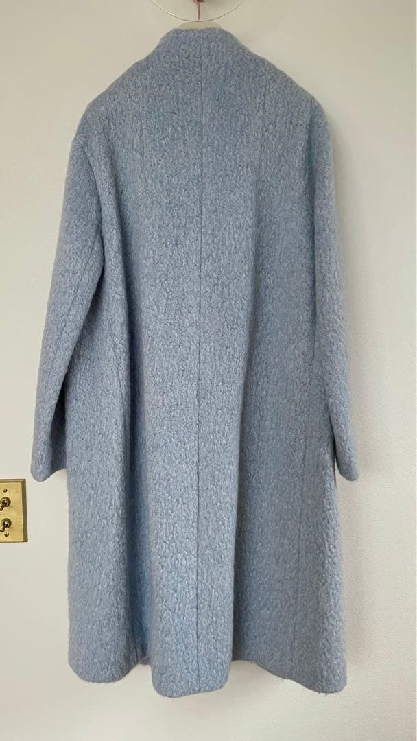 【TELA】定価91,600円 テラ シャギー ノーカラーコート モヘア 美品