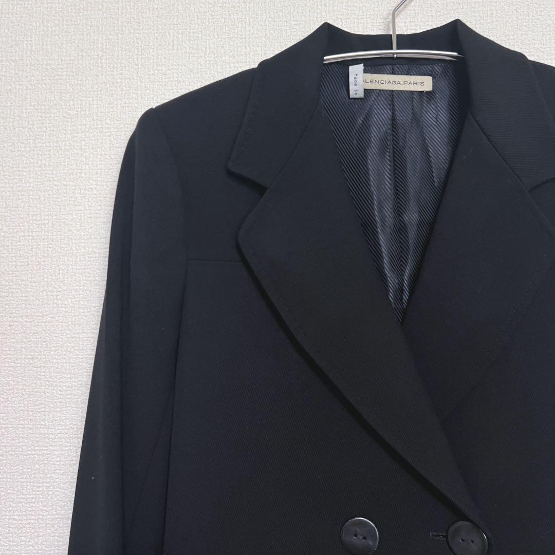 バレンシアガ ロングコート　ブラック