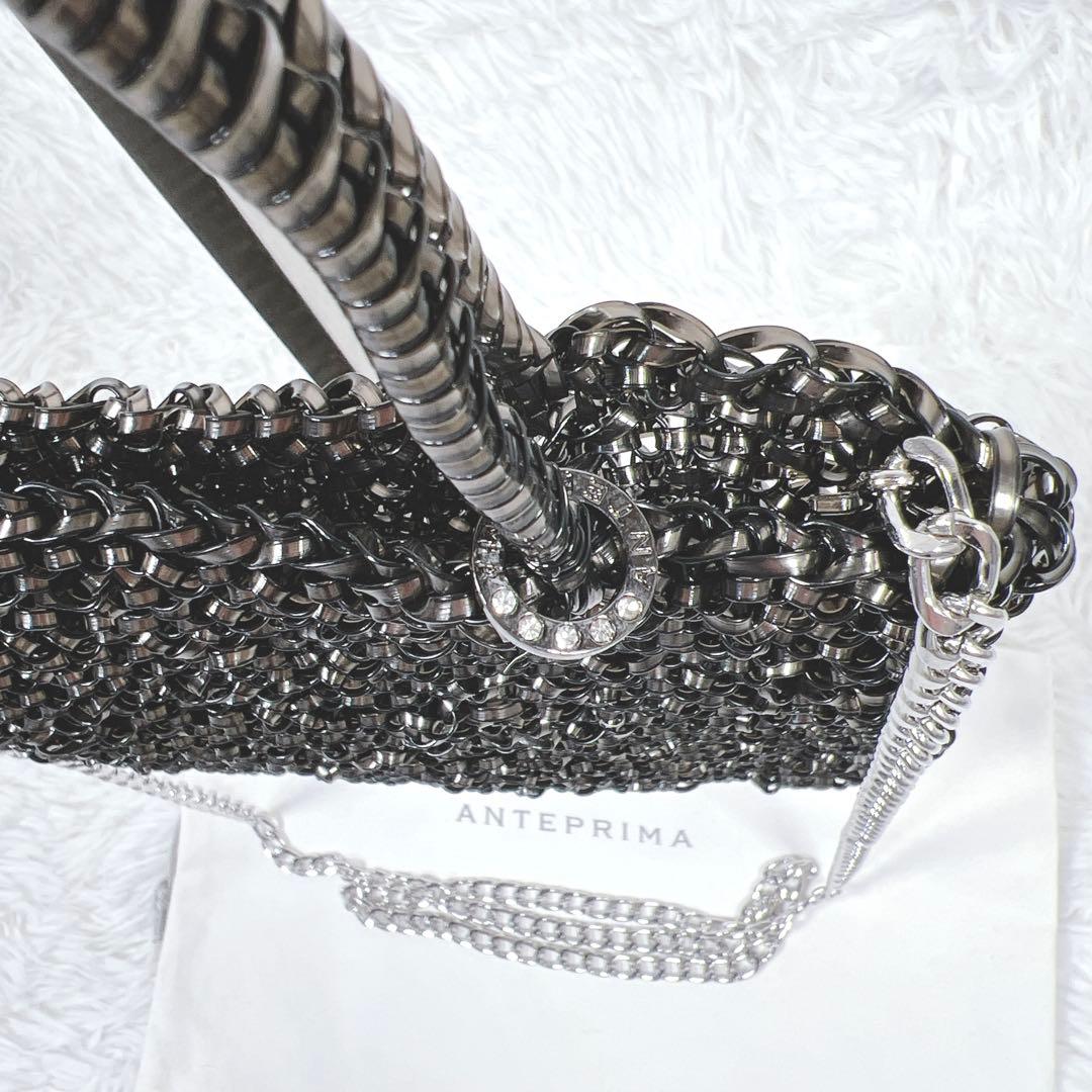 美品✨アンテプリマ スタンダード スクエア ミディアム ブラック チェーン付