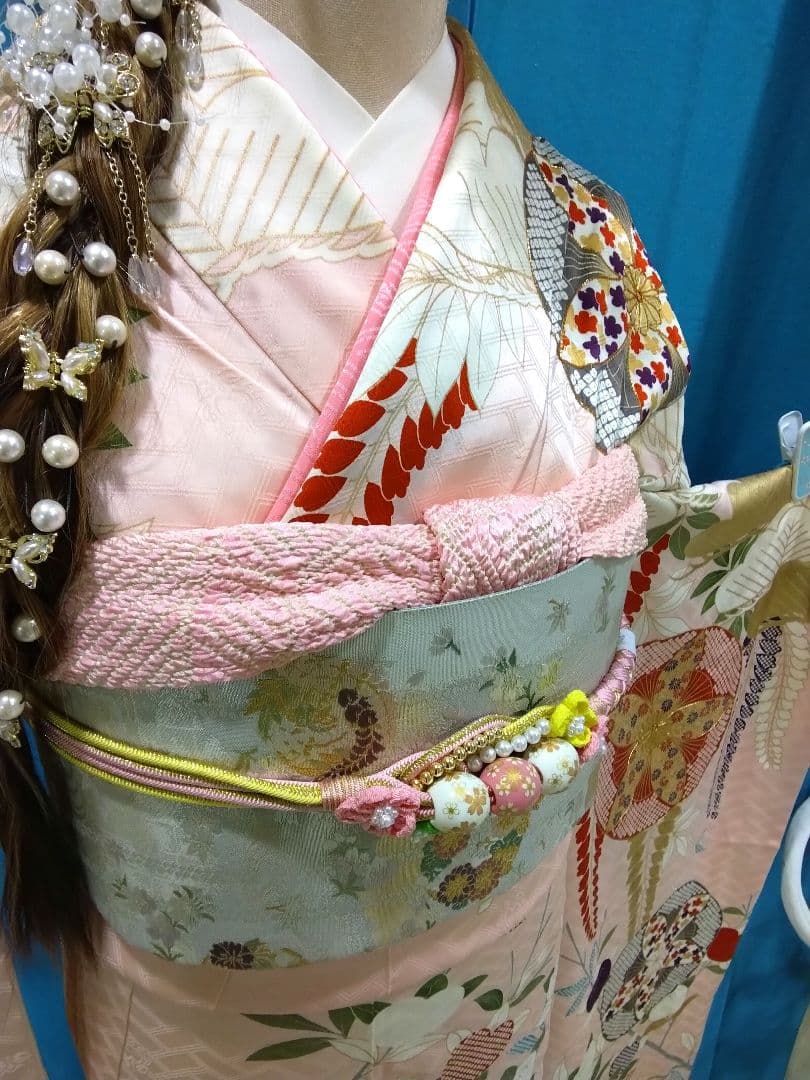 振袖フルセット、正絹振袖、成人式、帯揚げ、帯締め、西陣袋帯、長襦袢