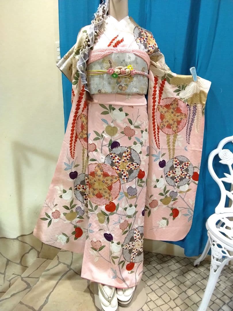 振袖フルセット、正絹振袖、成人式、帯揚げ、帯締め、西陣袋帯、長襦袢