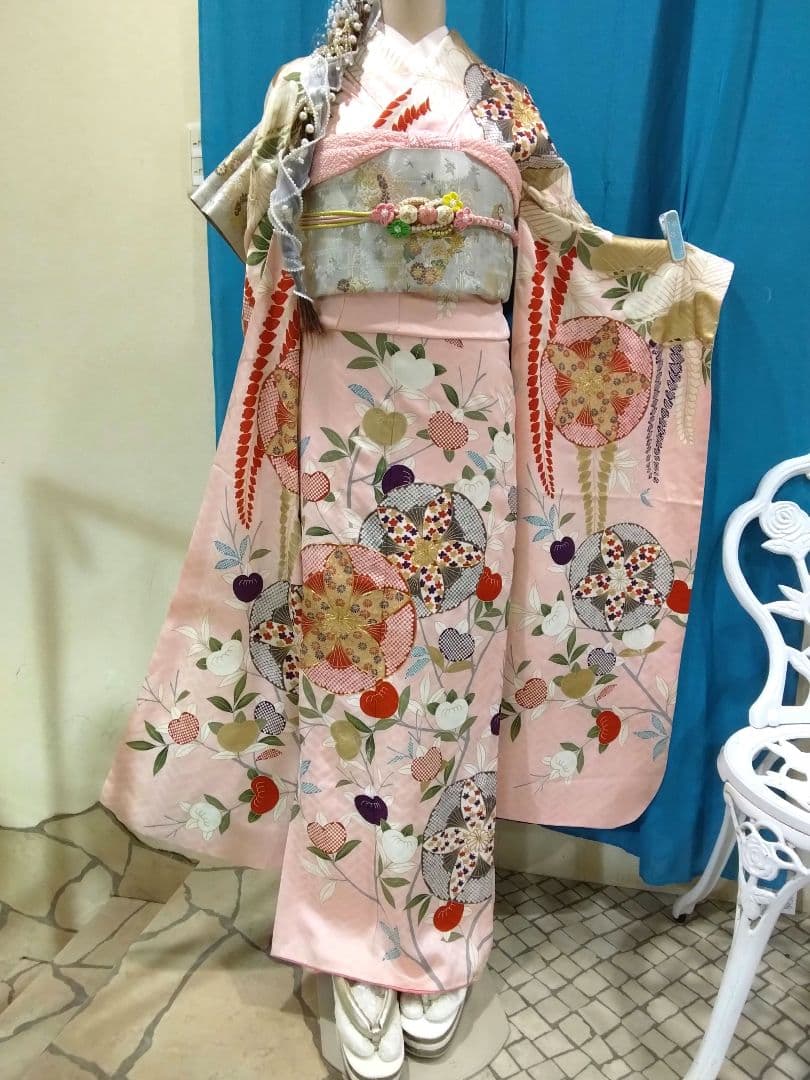 振袖フルセット、正絹振袖、成人式、帯揚げ、帯締め、西陣袋帯、長襦袢