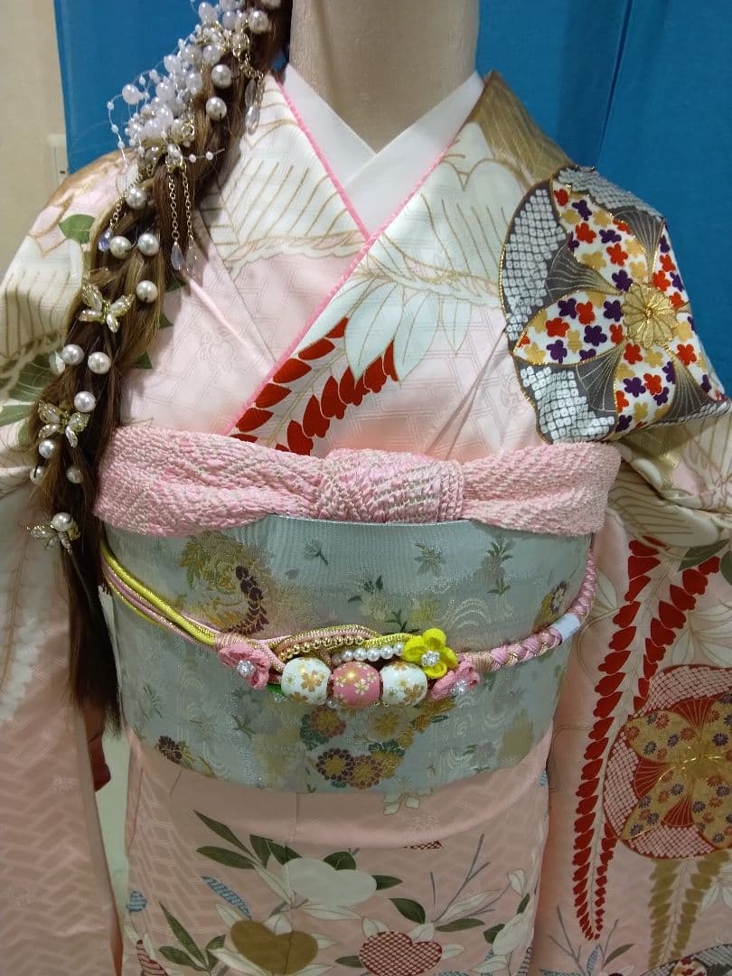 振袖フルセット、正絹振袖、成人式、帯揚げ、帯締め、西陣袋帯、長襦袢