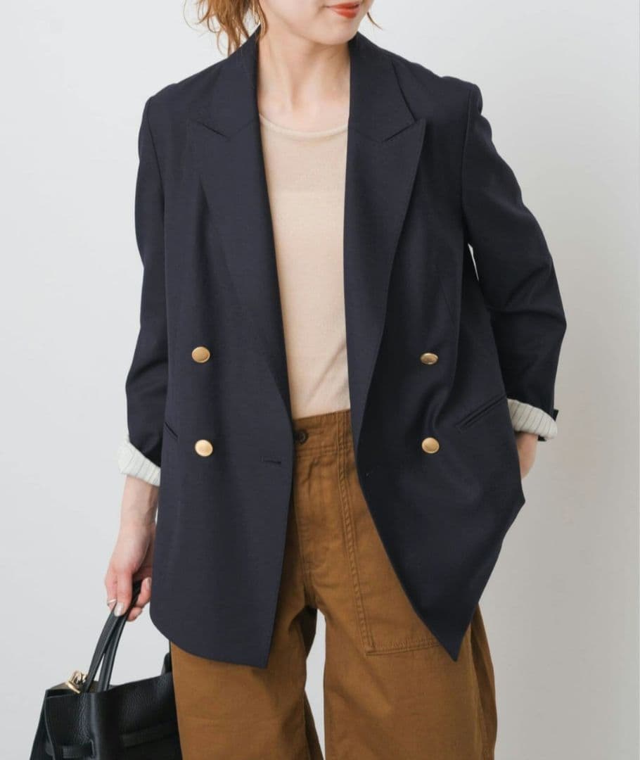 【新品未使用】Spick and Spanウールブレンドダブルブレストジャケット