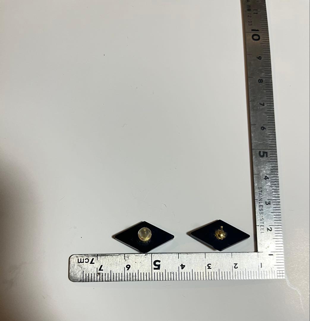 【希少】アンティーク k18ダイヤモンド型ピアス 黒と金