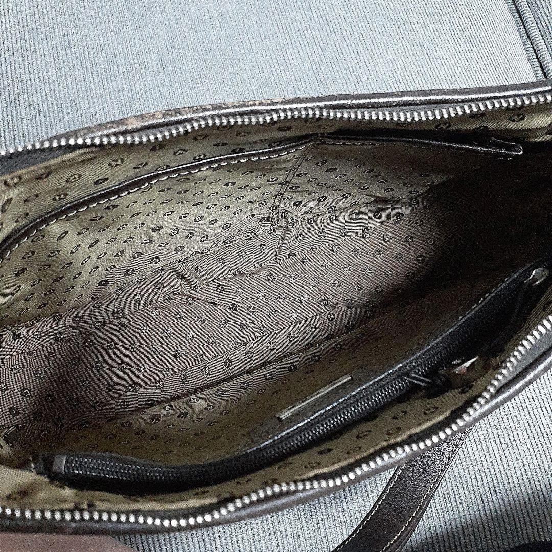 美品 印傳屋 ショルダーバッグ ワンショルダー レザー 花柄 ブラウン