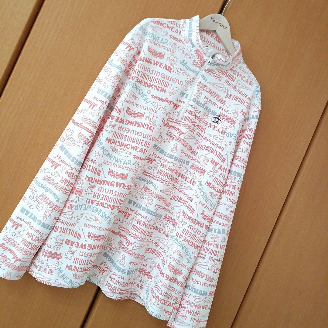 Munsingwear ロゴ 総柄 プリント 長袖 ジップアップ 3L