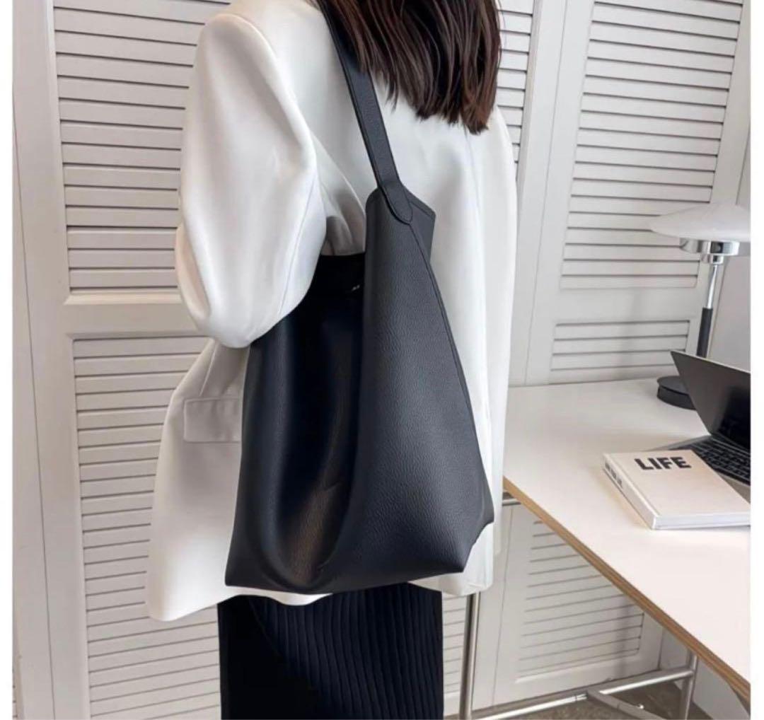 The Row上質牛革ショルダーバッグ｜大容量バケット型 通勤・デイリーユース