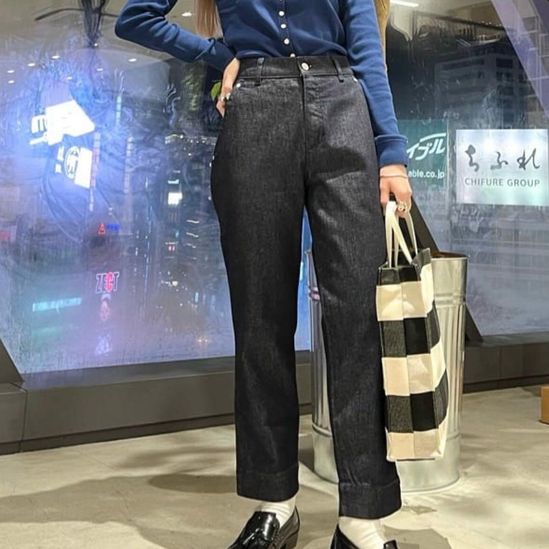 極美品　アニエスベー　A4対応　ギンガムチェックトートバッグ　刺繍　縦長マチあり