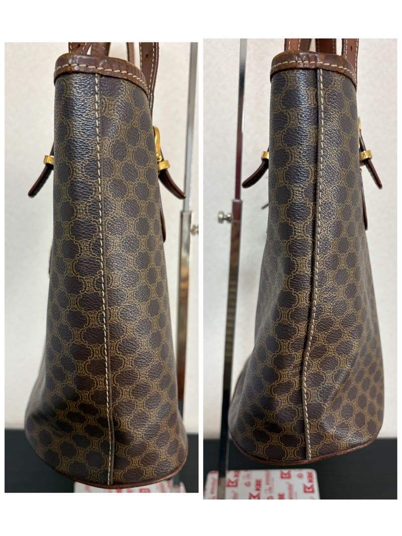 CELINE ブラウンマカダム柄トートバッグ