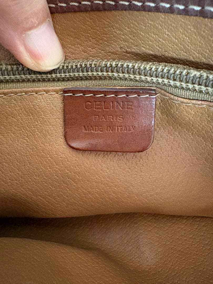 CELINE ブラウンマカダム柄トートバッグ