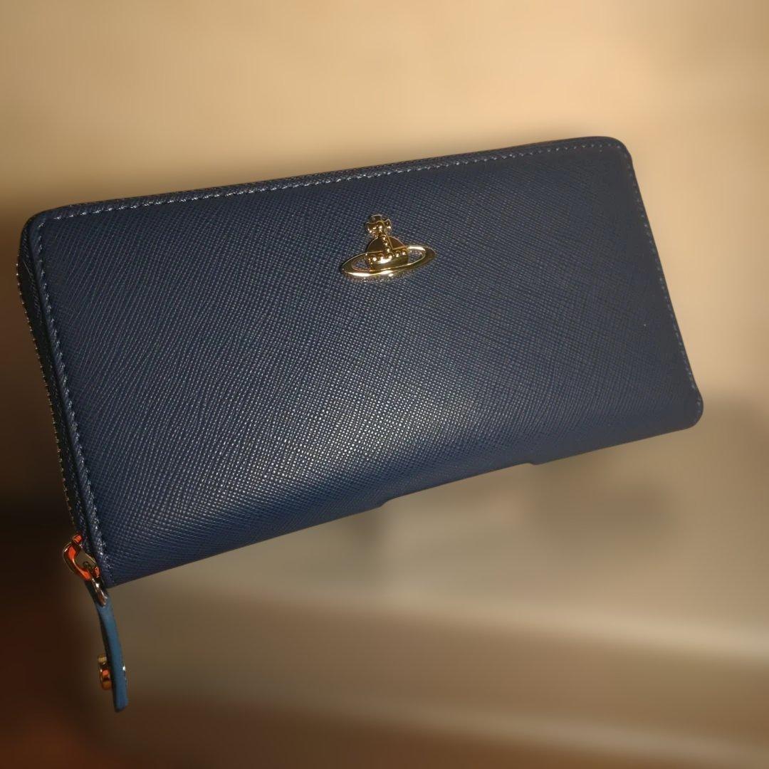 [新品、未使用]Vivienne Westwood☆ラウンドジップ長財布BLUE