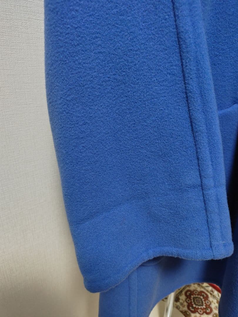 超美品！　フード付き青ロングコート