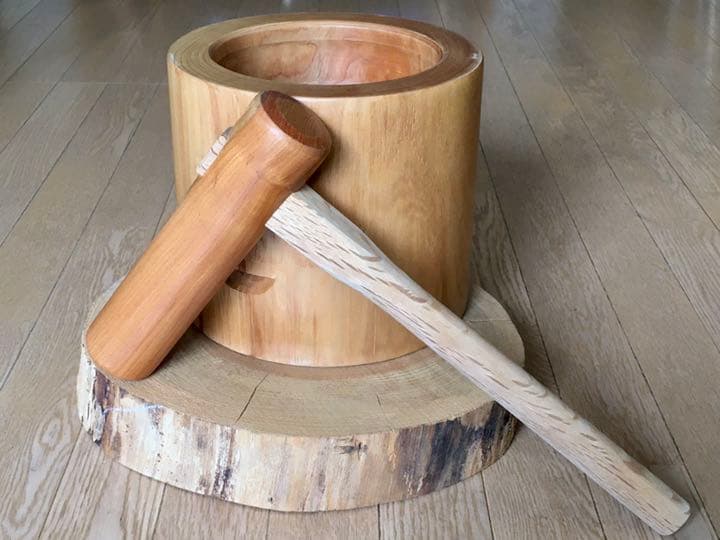 美品　臼と杵 浅野木工所 手造り天然ケヤキ