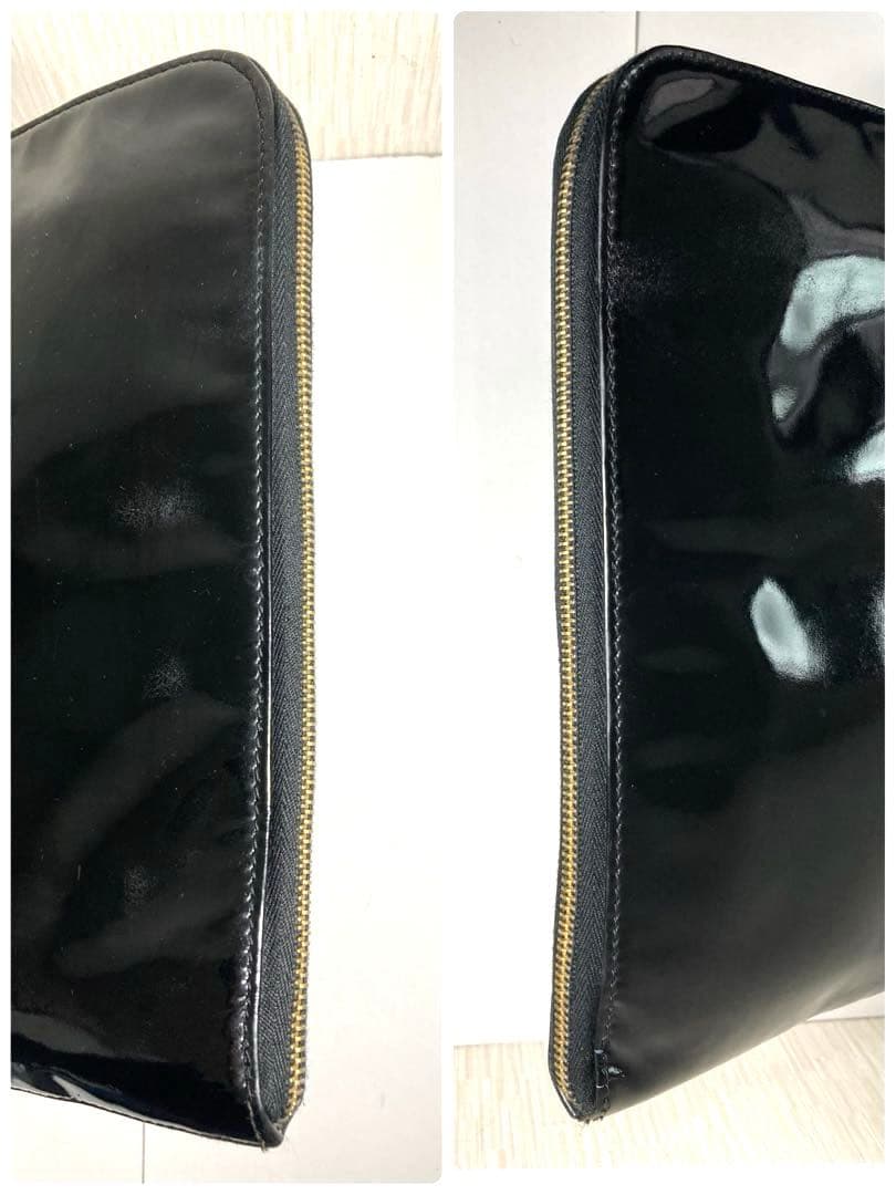 シャネル　ココマーク　パテントレザー　クラッチバッグ　ハンドバック　ブラック