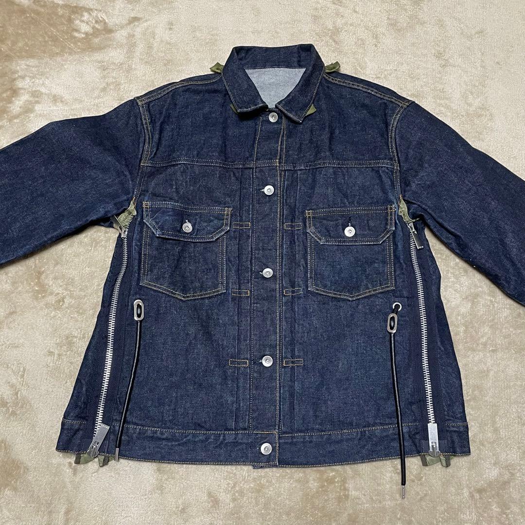 【19AW】sacai ナイロン ドッキング デニムジャケット