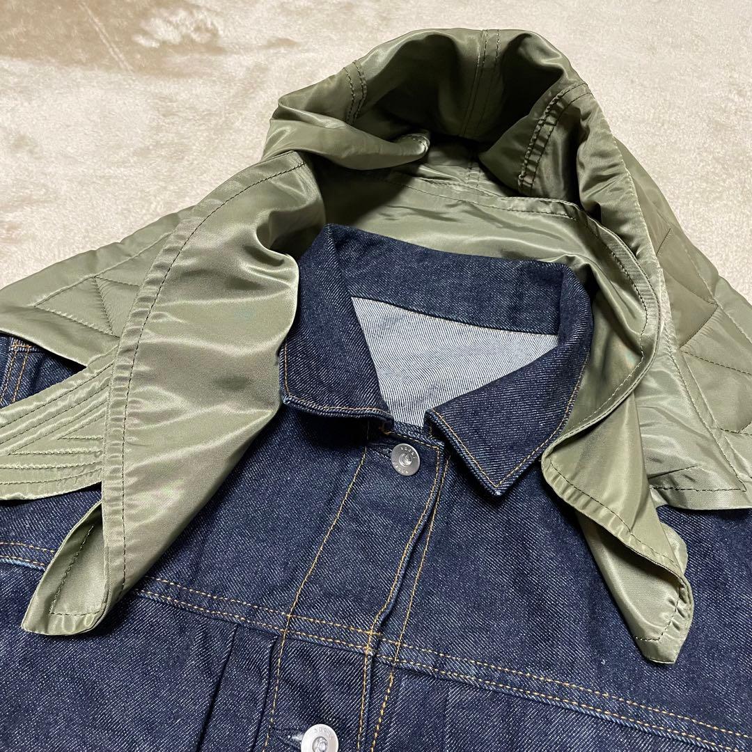 【19AW】sacai ナイロン ドッキング デニムジャケット