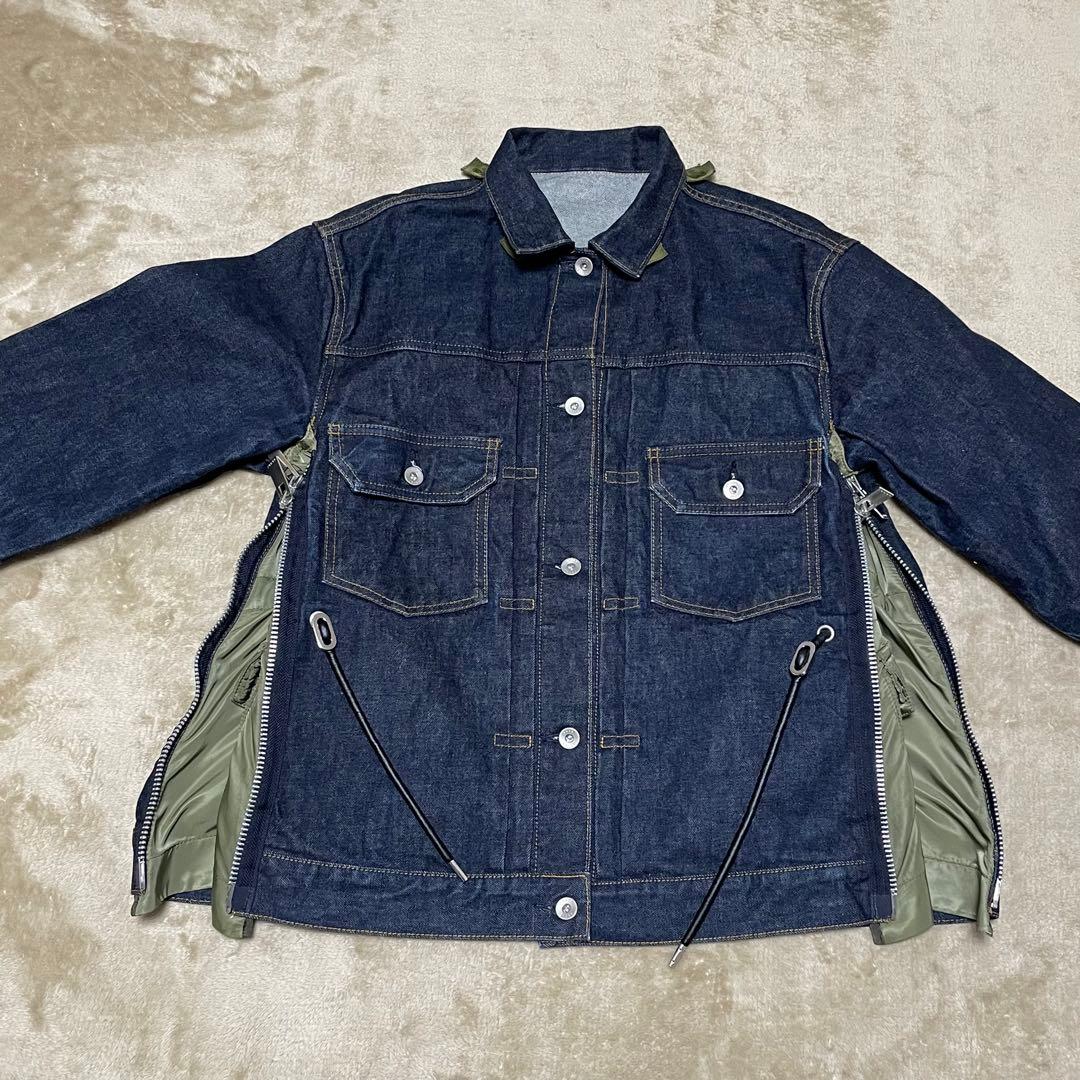 【19AW】sacai ナイロン ドッキング デニムジャケット
