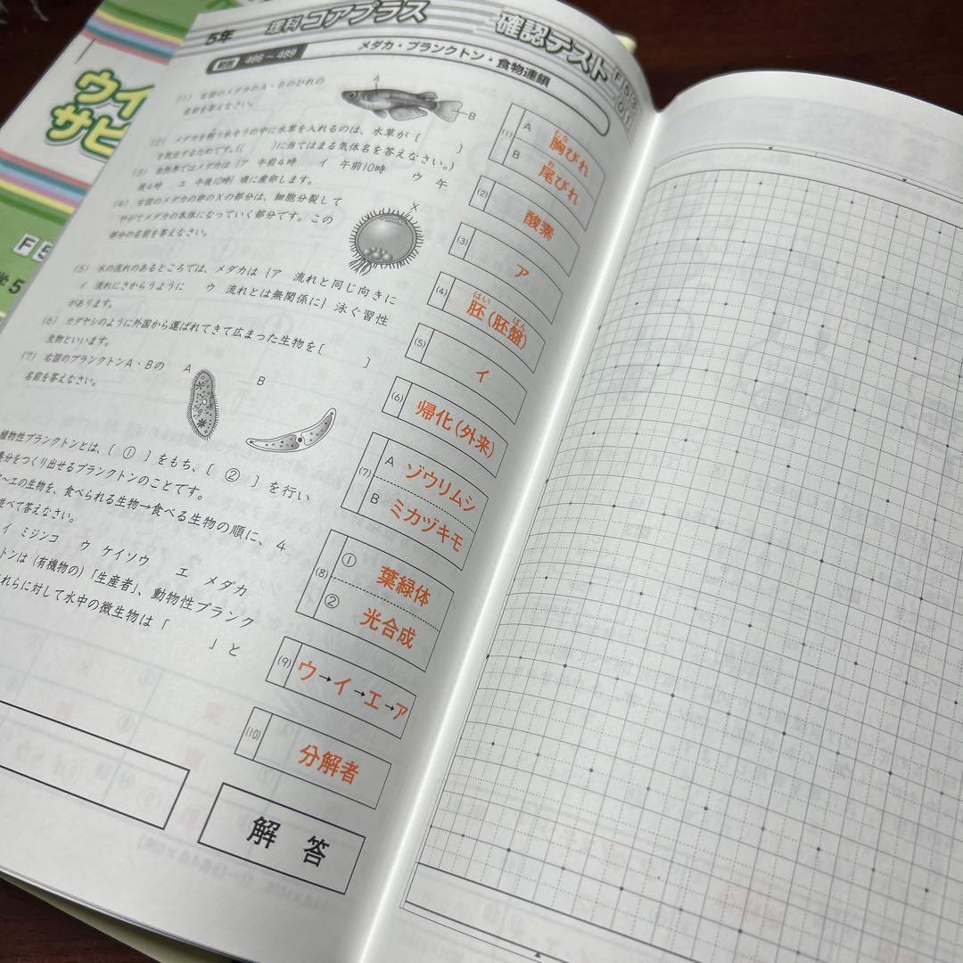 ㉑A SAPIX サピックス　5年　理科　社会　冬期講習　希少書き込みなし