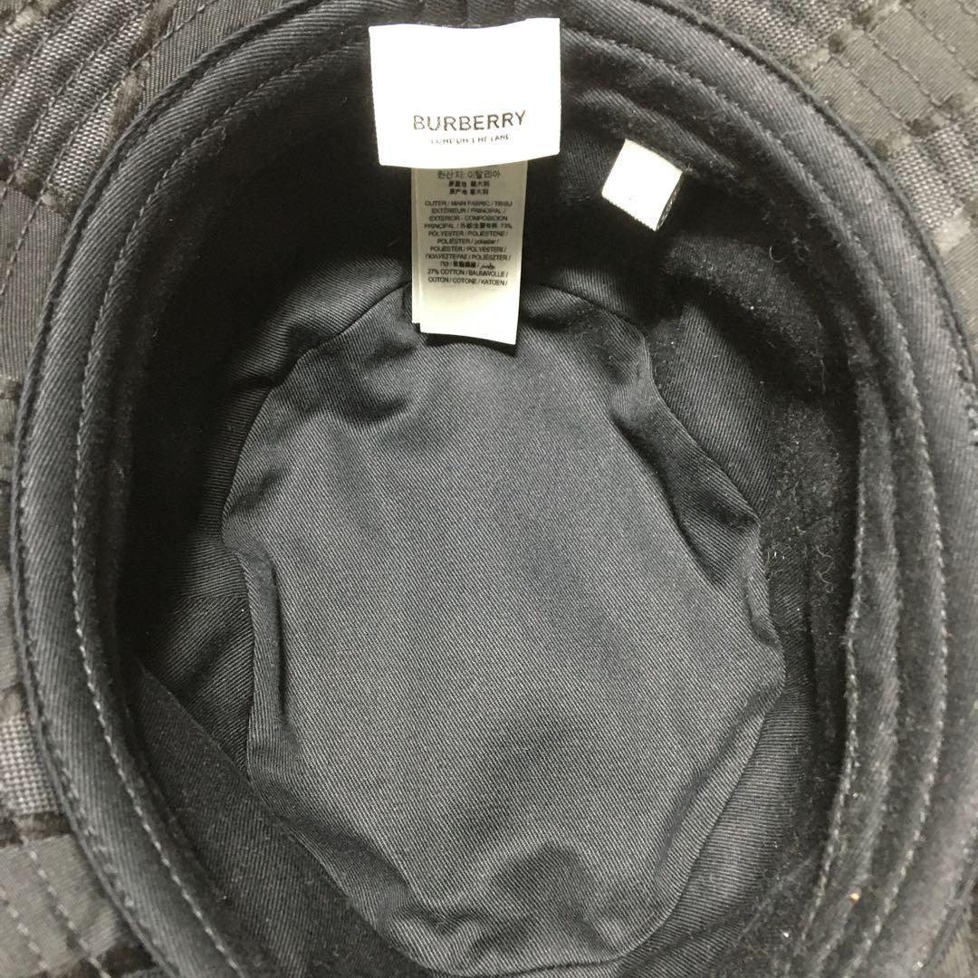 Burberry バーバリー TBモノグラム バケットハット ブラック　S