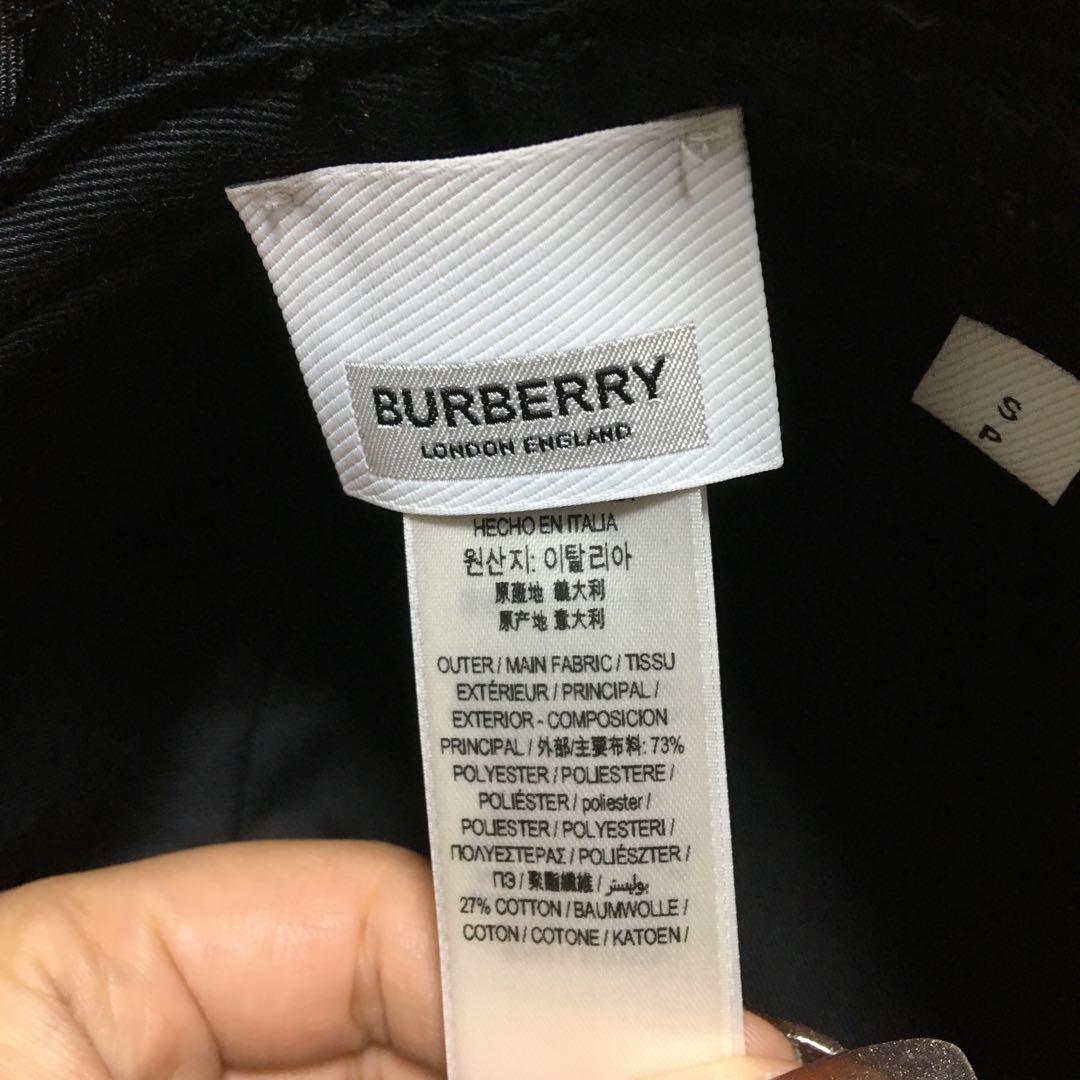 Burberry バーバリー TBモノグラム バケットハット ブラック　S