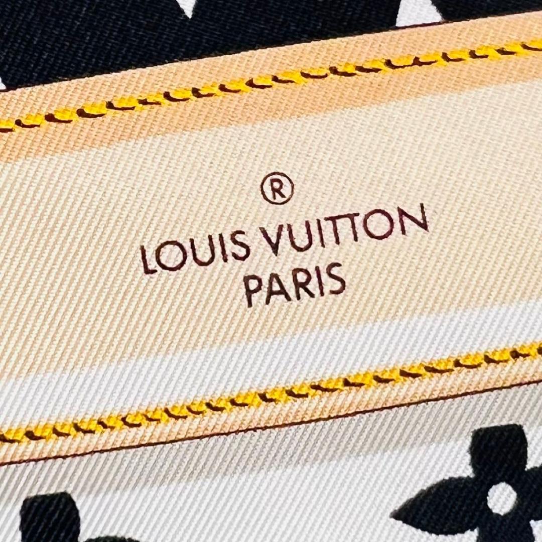 ルイヴィトン カレ　モノグラム　コンフィデンシャル スカーフ ブラック　ホワイト