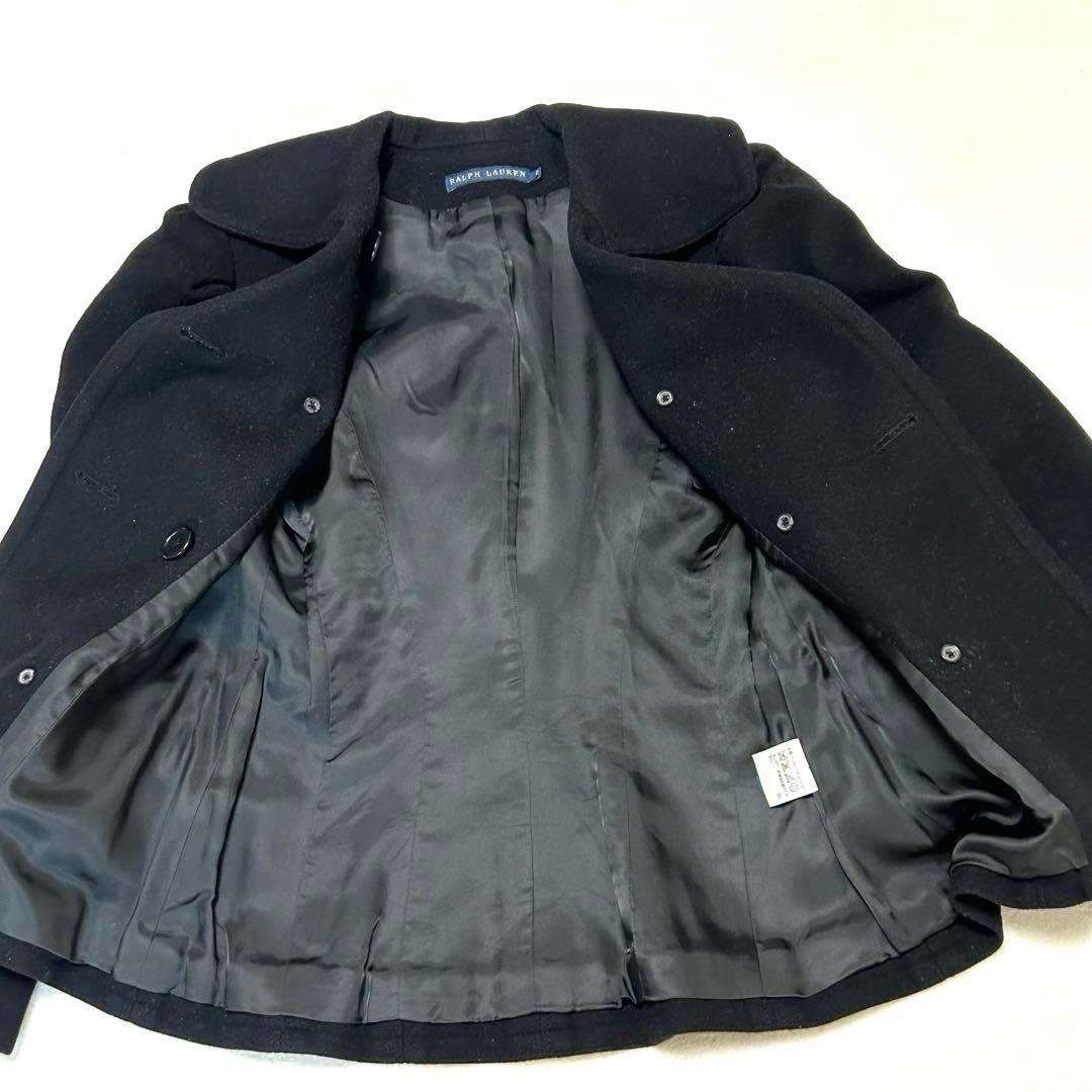 【美品】ラルフローレン　Pコート　ウール　カシミヤ混　ブラック