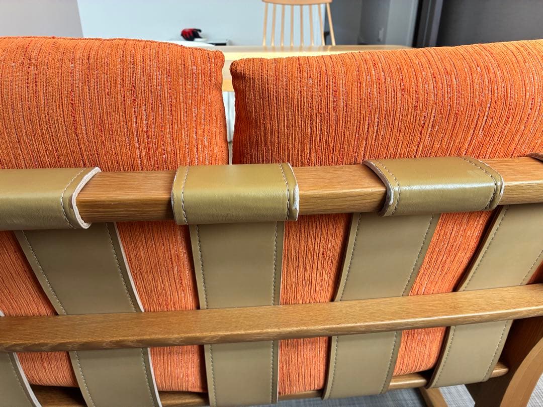 ナガノインテリア 2人掛けソファ オットマン付 天然