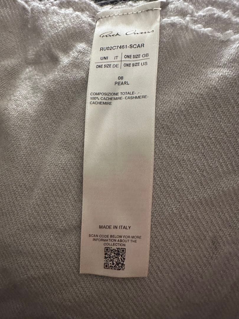 Rick Owens カシミヤ マフラー Pearl