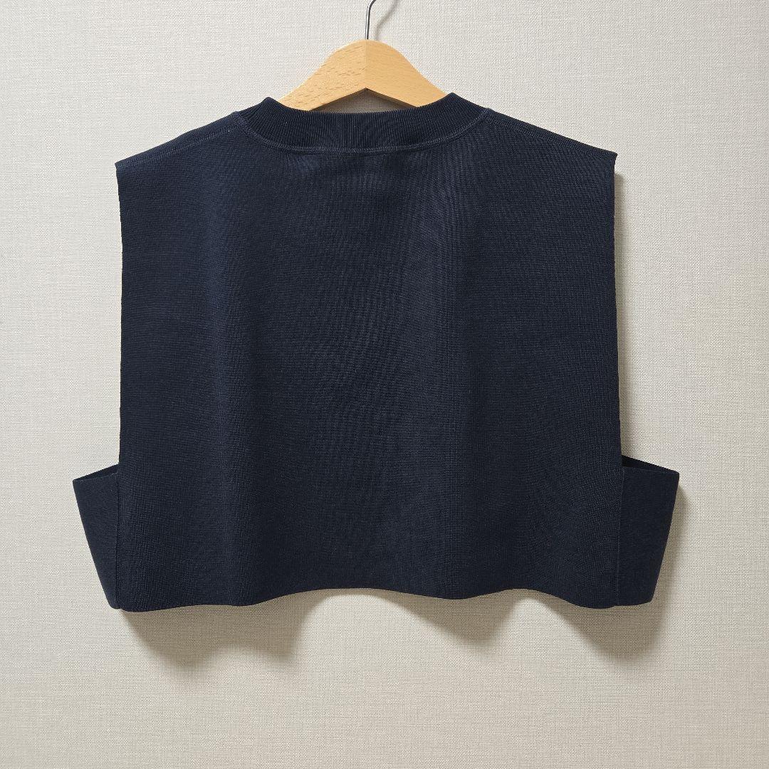 HYKE ハイク CREW NECK CROP TOP ニットベスト ネイビー