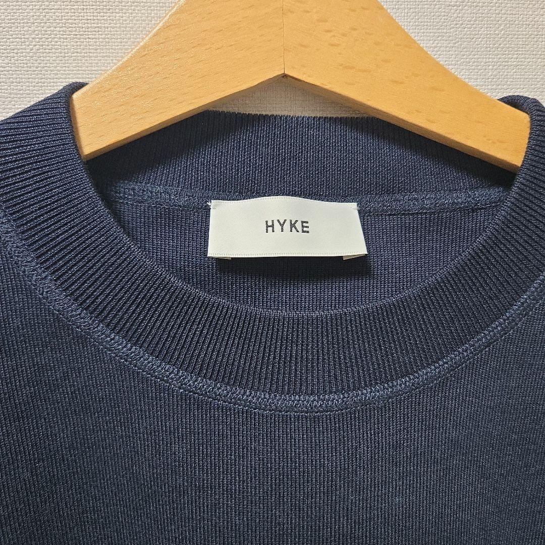 HYKE ハイク CREW NECK CROP TOP ニットベスト ネイビー