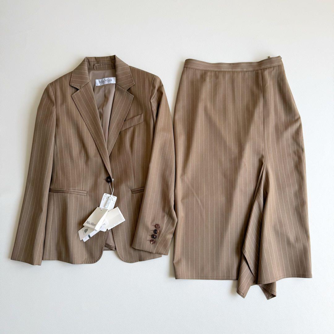 新品　マックスマーラ　最高級　セットアップ　ベージュ　ジャケット　スカート　38