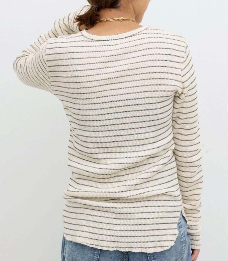 グッド グリーフ WAFFLE BORDER LONG SLEEVE TOP