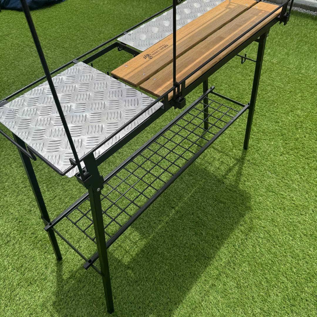 ネイチャートーンズ　キッチンカウンターテーブルセット　収納バッグ付き　ブラウン